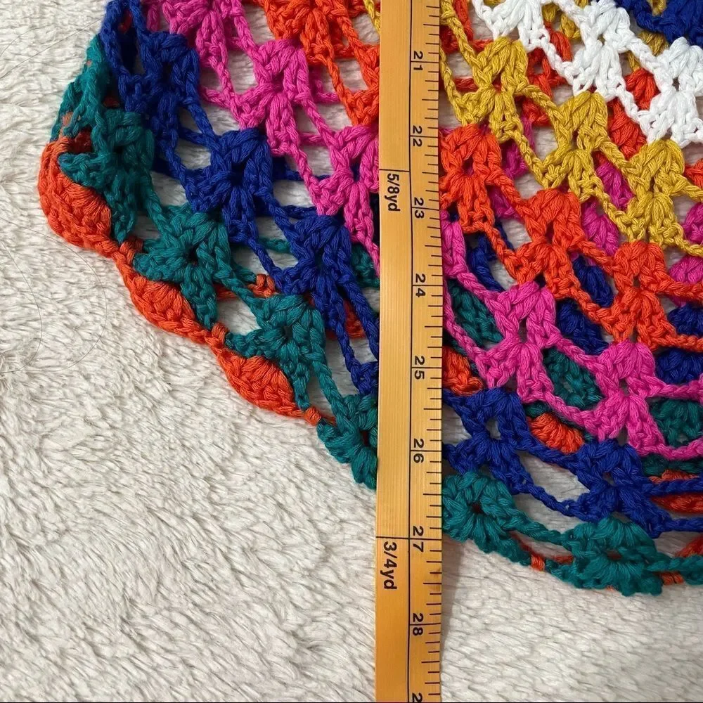 𝅺cupshe Crochet Multicolor Rainbow Top